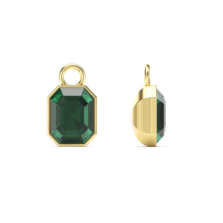 Octagon Mix Charms Emerald Crystal Gold Plated