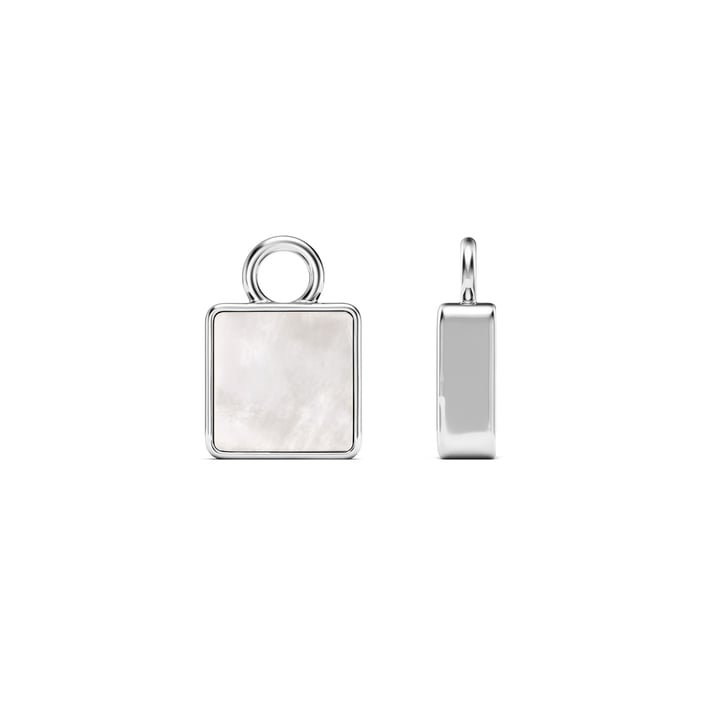 Square Mix Charms Mother of Pearl Rhodium Plated