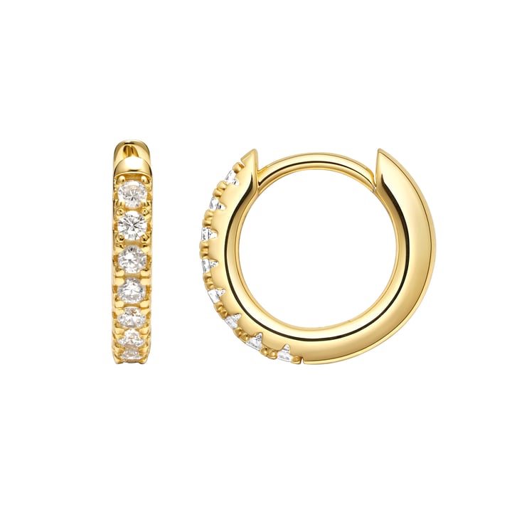 Eternity Metro Mix Hoop Carrier Earrings in Sterling Silver Clear Gold Plated