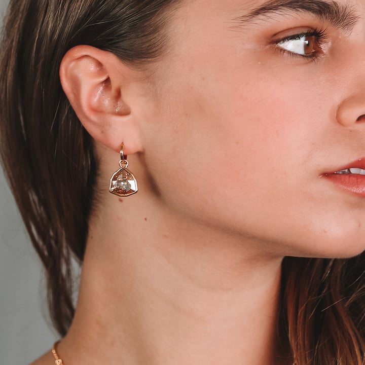 Minimal Mix Hoop Carrier Earring Rose Gold Plated