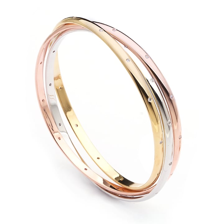 Trinity Interlocking Bracelet Bangle with Cubic Zirconia