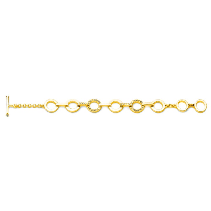 Circle Statement Bracelet Clear Crystal Gold Plated