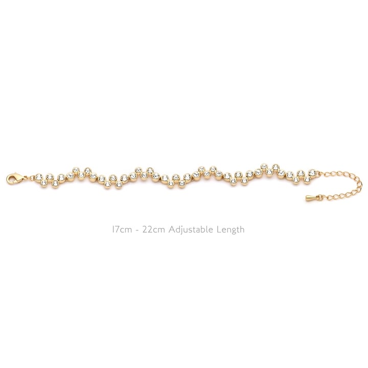 Fidelity Bracelet with Golden Silk Swarovski Crystals Gold Plated