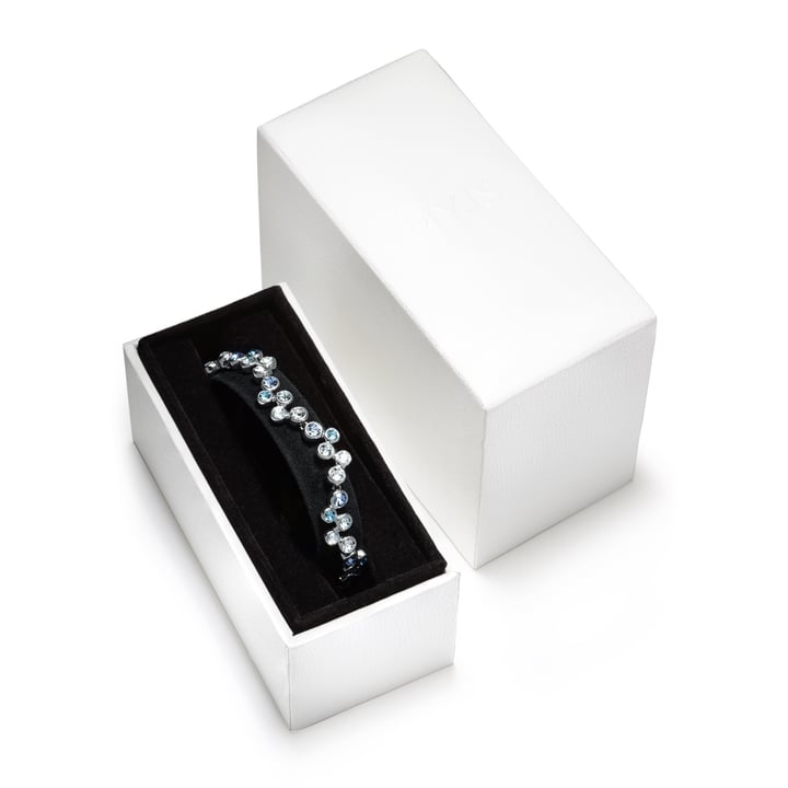Fidelity Bracelet with Blue Swarovski Crystals Rhodium Plated
