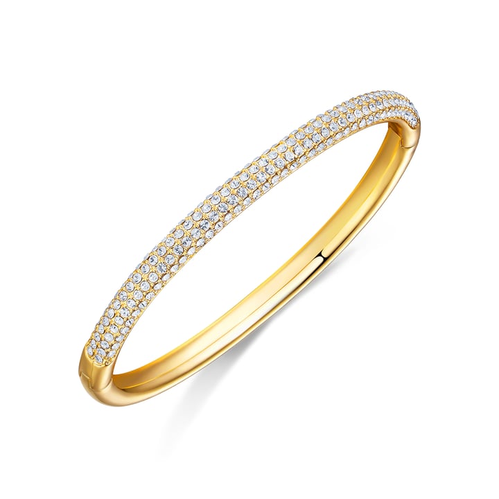 Stone Mini Bangle Bracelet with Austrian Crystals Bridal Wedding MYJS 16k GP
