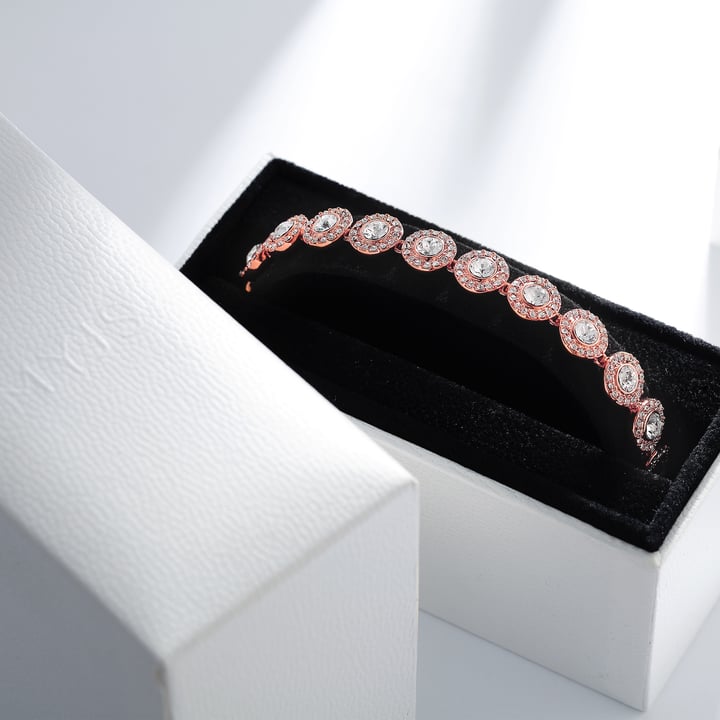 Angelic Tennis Bracelet Clear Crystal Rose Gold Plated