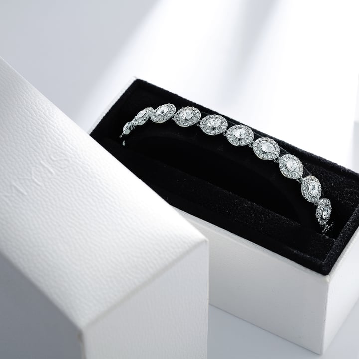 Angelic Tennis Bracelet Clear Crystal Rhodium Plated