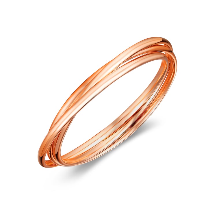 Trinity Interlocking Bangles Bridal Rose Gold Plated
