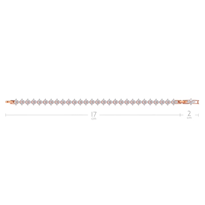Victoria Regal Clear Cubic Zirconia Tennis Bracelet Bridal Rose Gold Plated