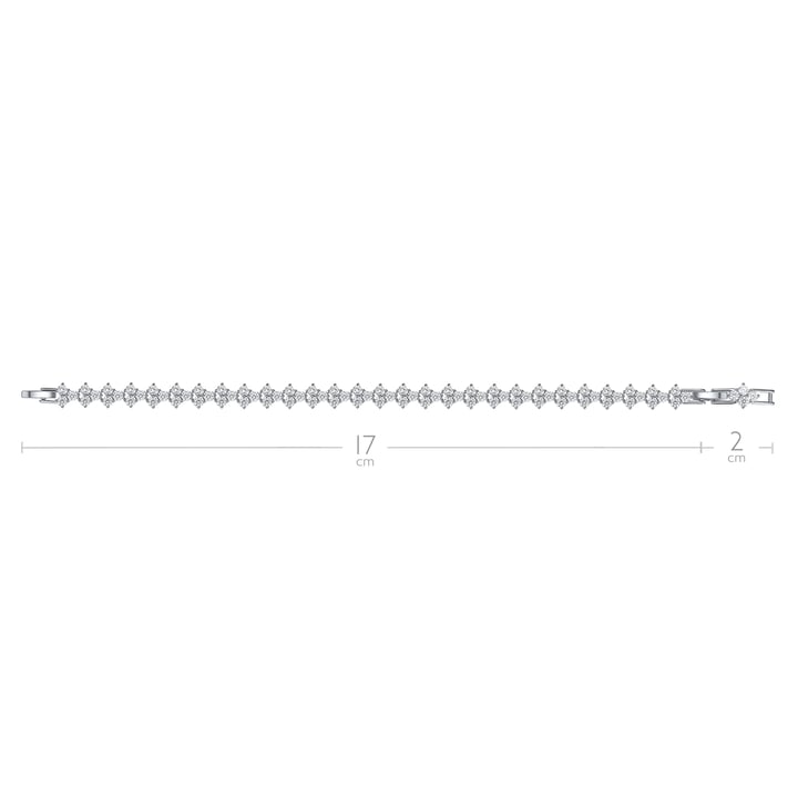 Victoria Regal Clear Cubic Zirconia Tennis Bracelet Bridal Rhodium Plated