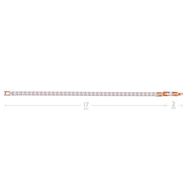 Jazz Tennis Bracelet with 4mm Clear Cubic Zirconia Bridal Rose Gold Plated