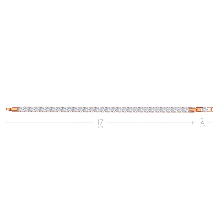 Jazz Tennis Bracelet with 5mm Clear Cubic Zirconia Bridal Rose Gold Plated