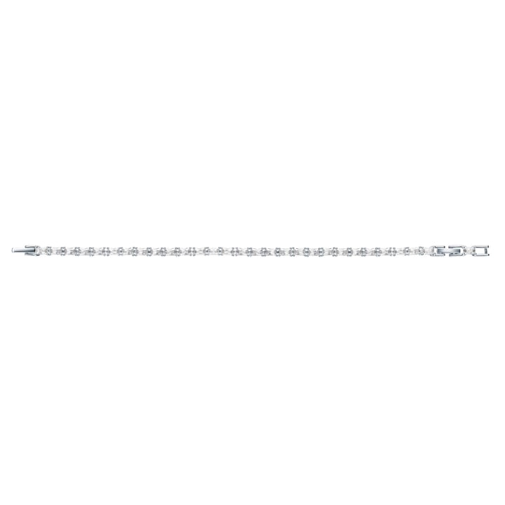 Jazz Tennis Bracelet with Baguette Cut Cubic Zirconia Rhodium Plated