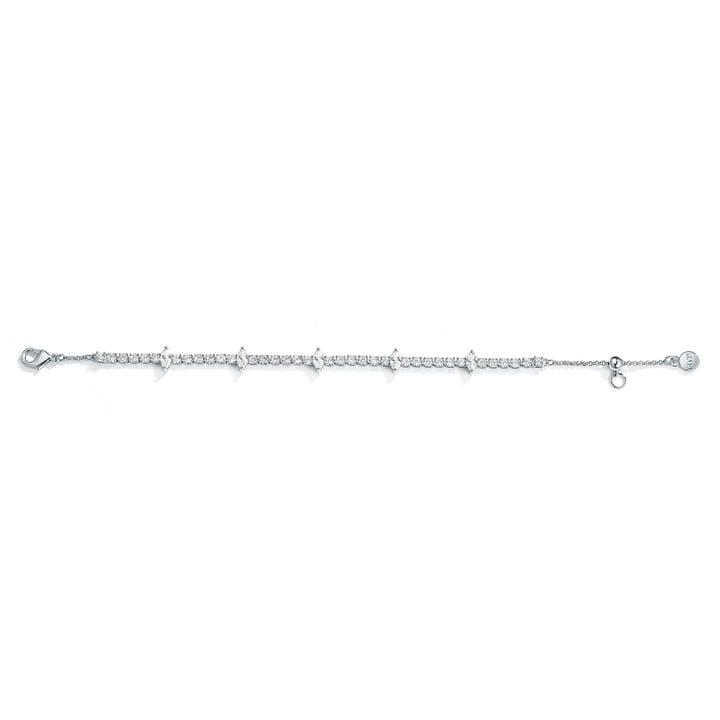 Fitz Tennis Bracelet with Clear Cubic Zirconia Rhodium Plated