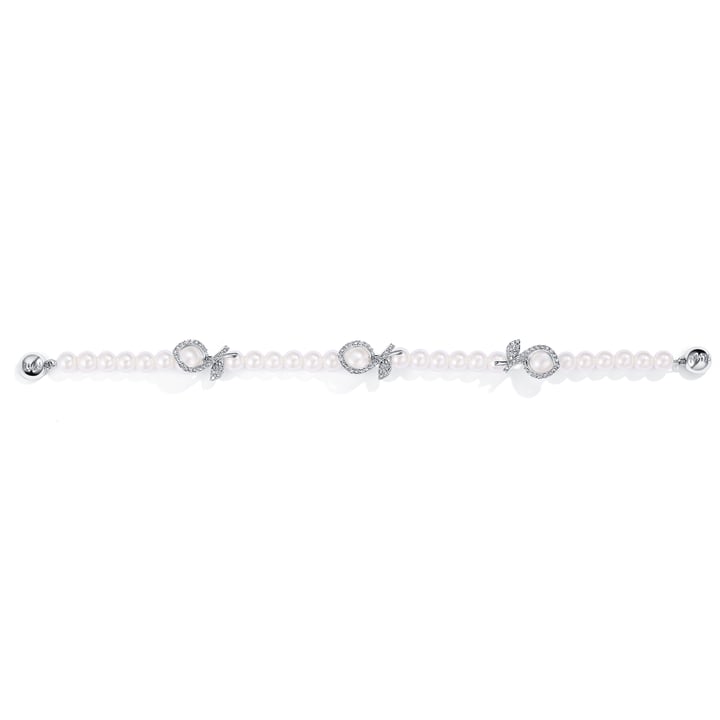 Enfold Pearl Affinity Bracelet with White Swarovski Crystals Rhodium Plated