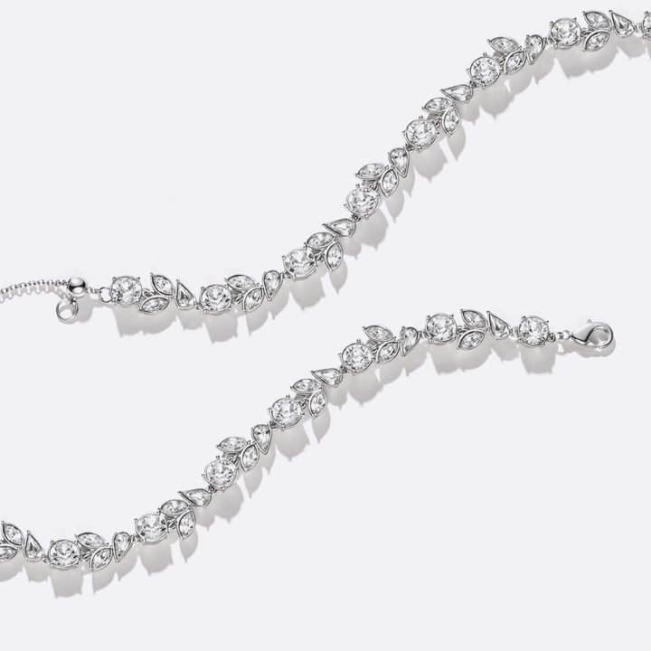 Irene Bracelet with Clear Swarovski Crystals Rhodium Plated