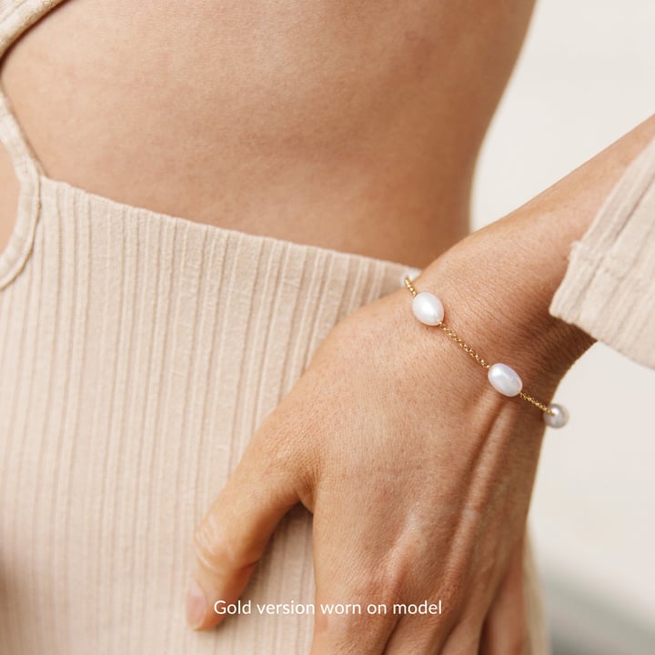 Interlude Freshwater Pearl Bracelet Rose Gold Plated