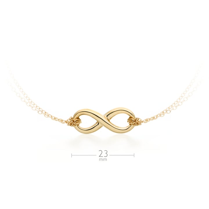 Double Chain Infinity Necklace Gold Plated