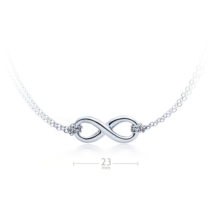 Double Chain Infinity Necklace Rhodium Plated