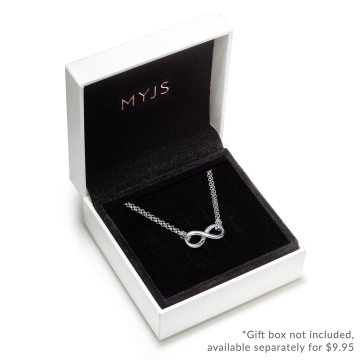 Double Chain Infinity Necklace Rhodium Plated