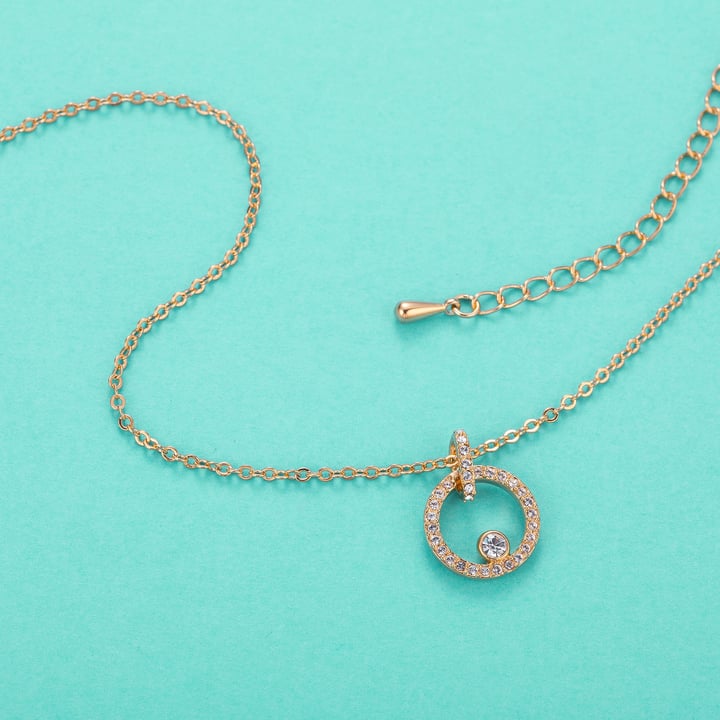 Halo Creativity Circle necklace with Swarovski Crystals GP MYJS Pendant Bridal