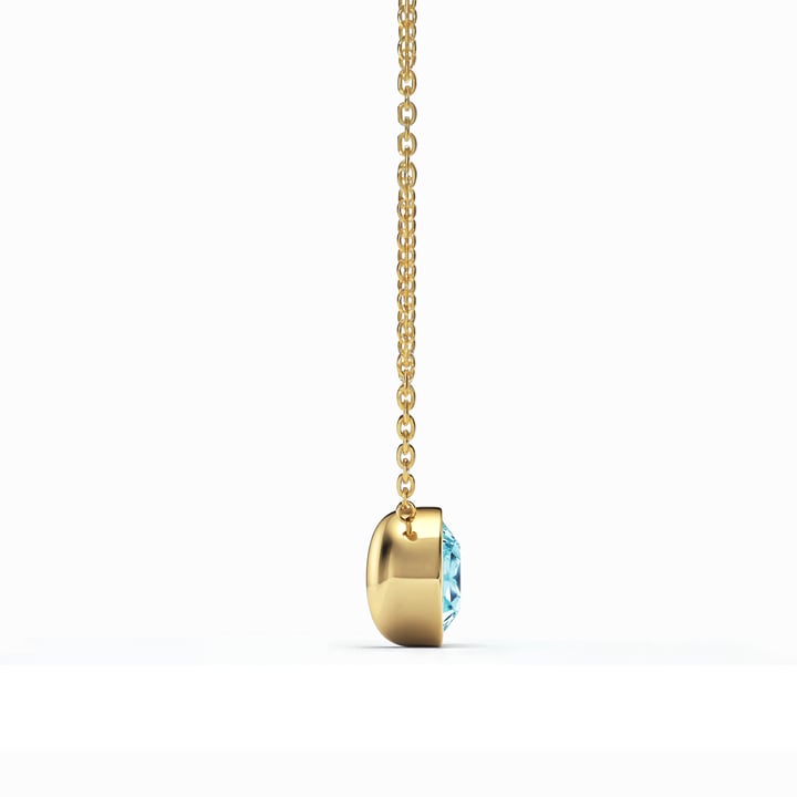 Bella 4 Carat Necklace Aquamarine Crystal Gold Plated