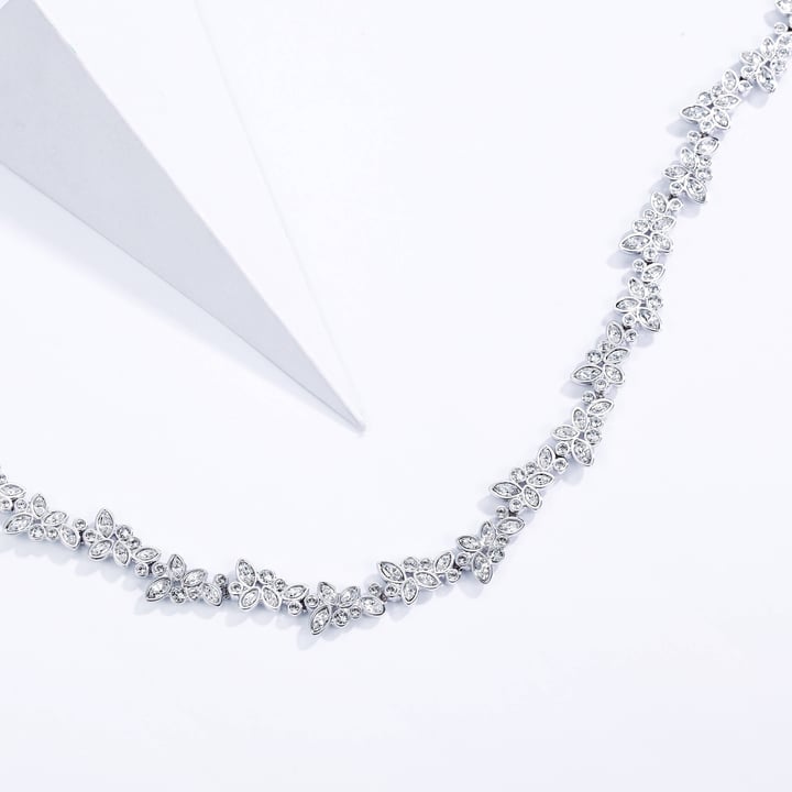 Enchanted Necklace with Clear Swarovski Crystals Bridal