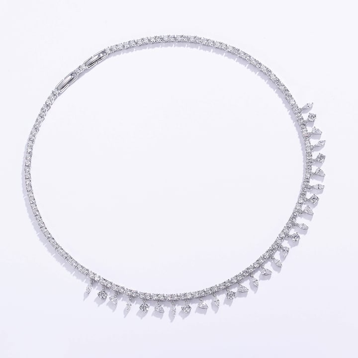 Taini Sprinkle Tennis Necklace with Clear Cubic Zirconia