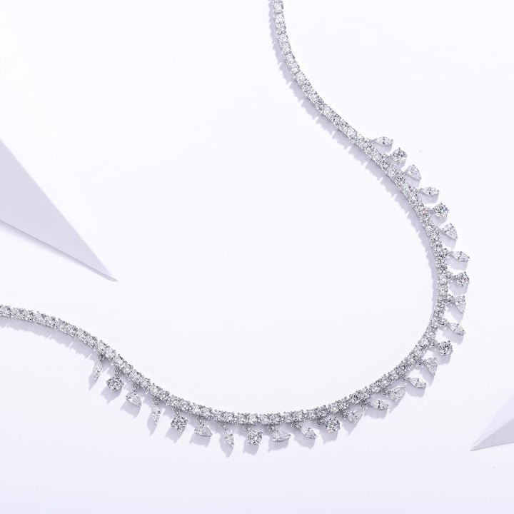 Taini Sprinkle Tennis Necklace with Clear Cubic Zirconia