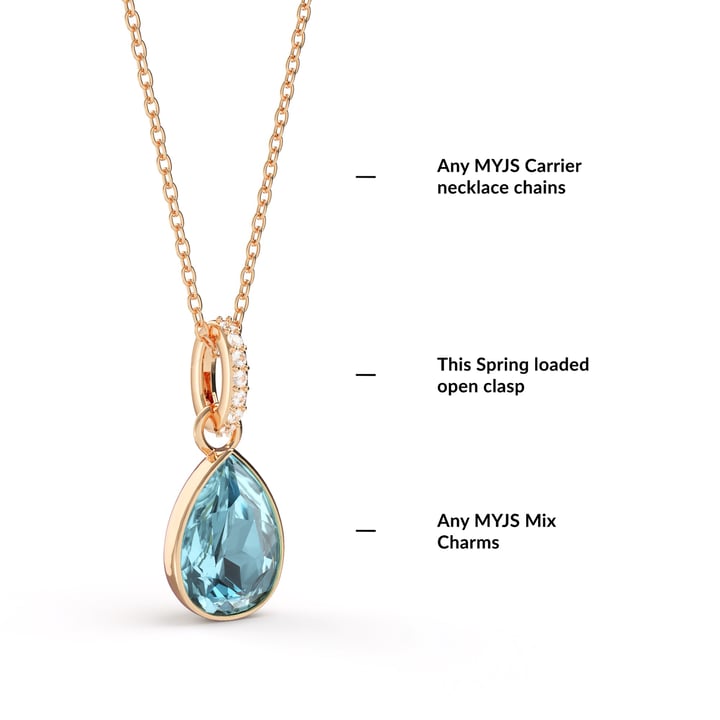 Eternity Mix Carrier Pendant Clasp Clear Rose Gold Plated