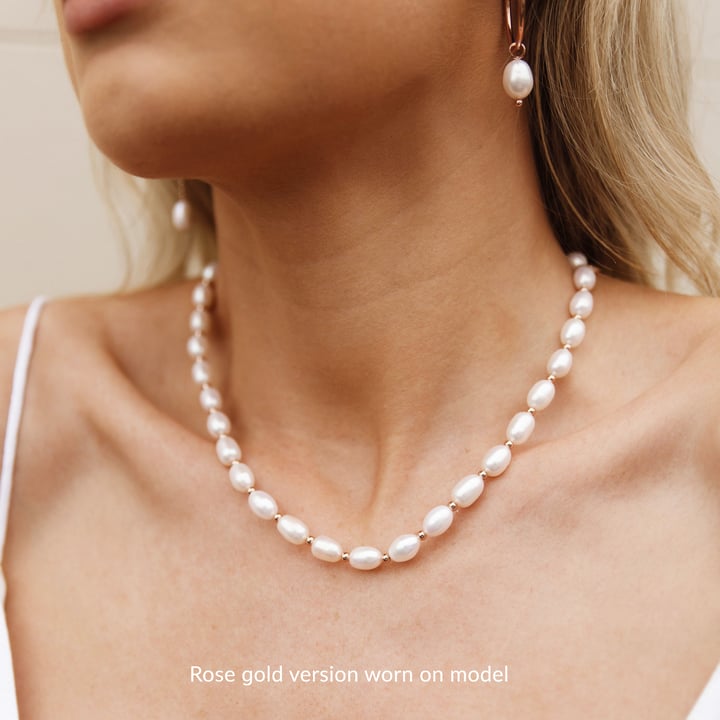 Cadence Freshwater Pearl Necklace Gold Plated