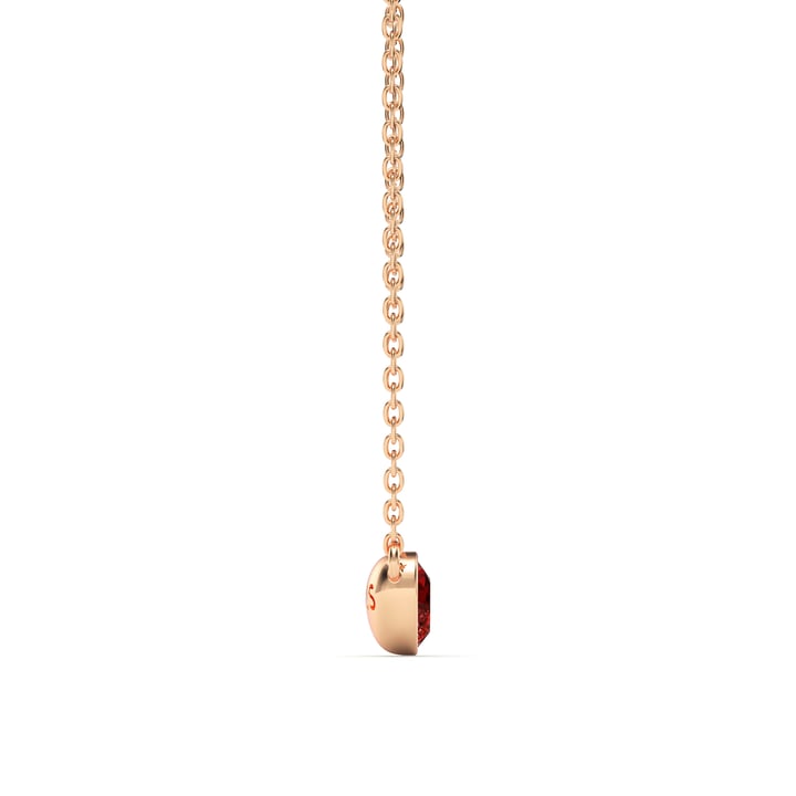 Petite Heart Solitaire Necklace Ruby Crystal Rose Gold Plated