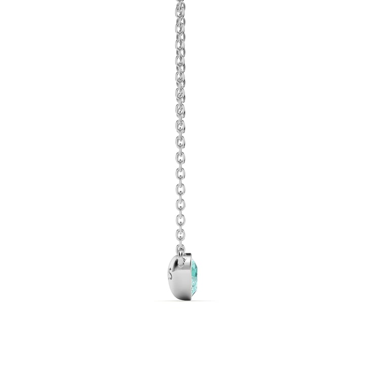 Petite Heart Solitaire Necklace Light Turquoise Crystal Rhodium Plated