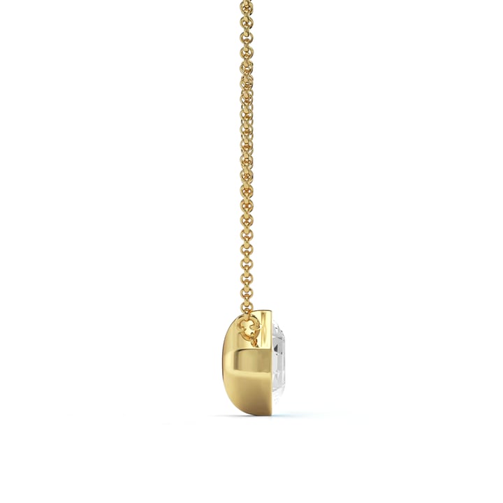 Asscher Pendant Necklace with Clear Crystals Gold Plated