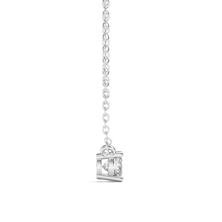 0.5 Carat DE VS+ IGI Certified Lab Grown Diamond Solitaire Pendant Sterling Silver Clear Rhodium Plated