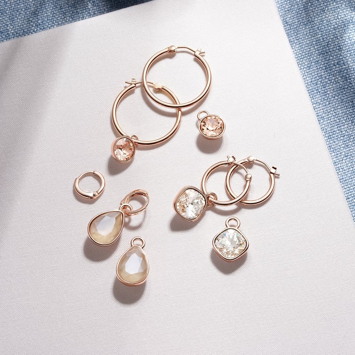 Bella 2 Carat Mix Charms with Vintage Rose Swarovski Crystals Rose Gold Plated
