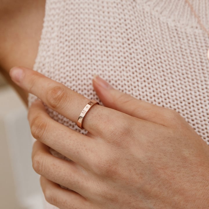 Personalised Family Engraved Ring in Sterling Silver