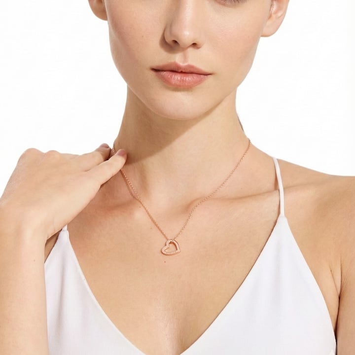 Personalised Double sided Heart Necklace in Sterling Silver