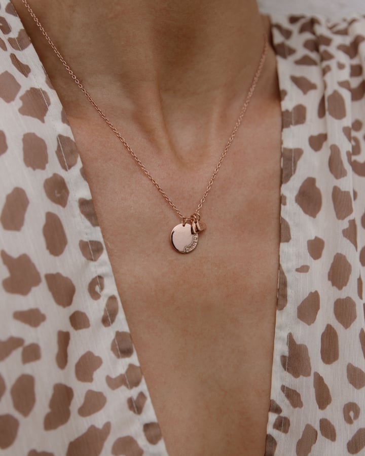 Personalised Kindred Necklace with heart tags in Sterling Silver
