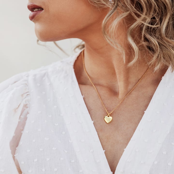 Personalised Minimal Open Heart Necklace in Sterling Silver