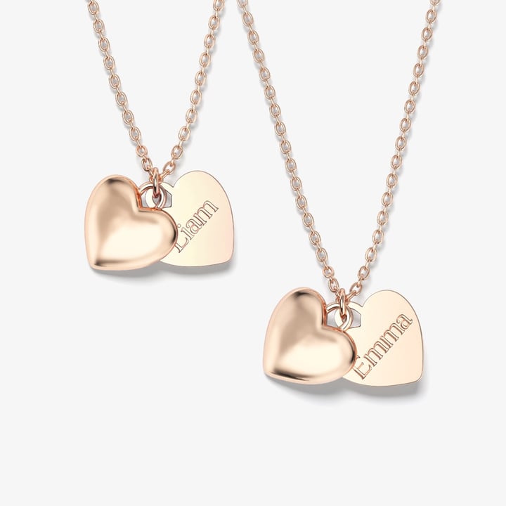 Personalised Minimal Open Heart Necklace in Sterling Silver