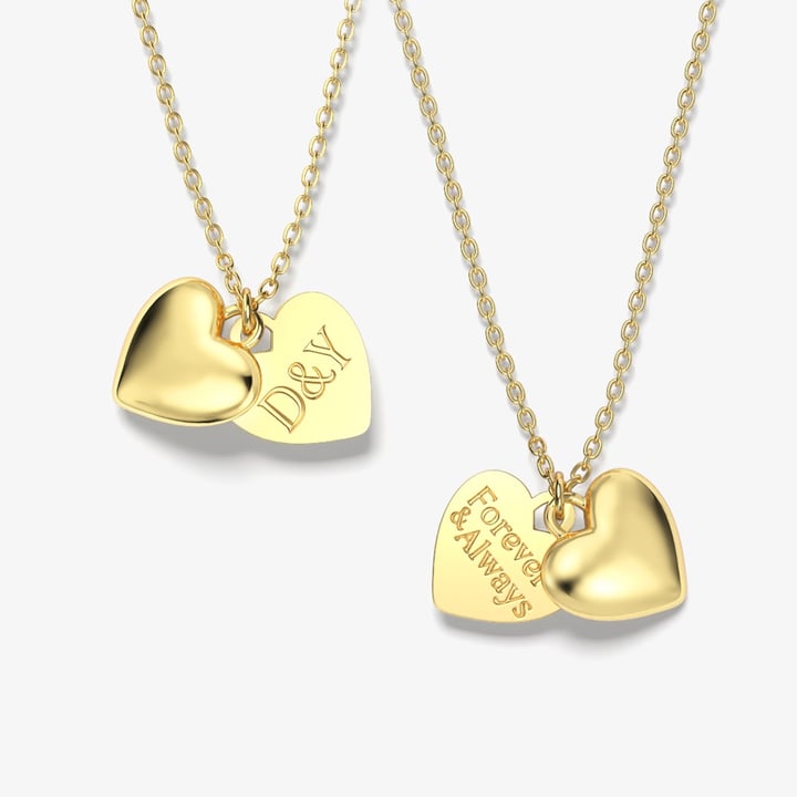 Personalised Minimal Open Heart Necklace in Sterling Silver