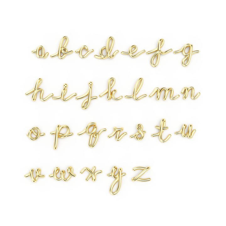 Calligraphy Personalised Initial Name Necklace in Sterling Silver