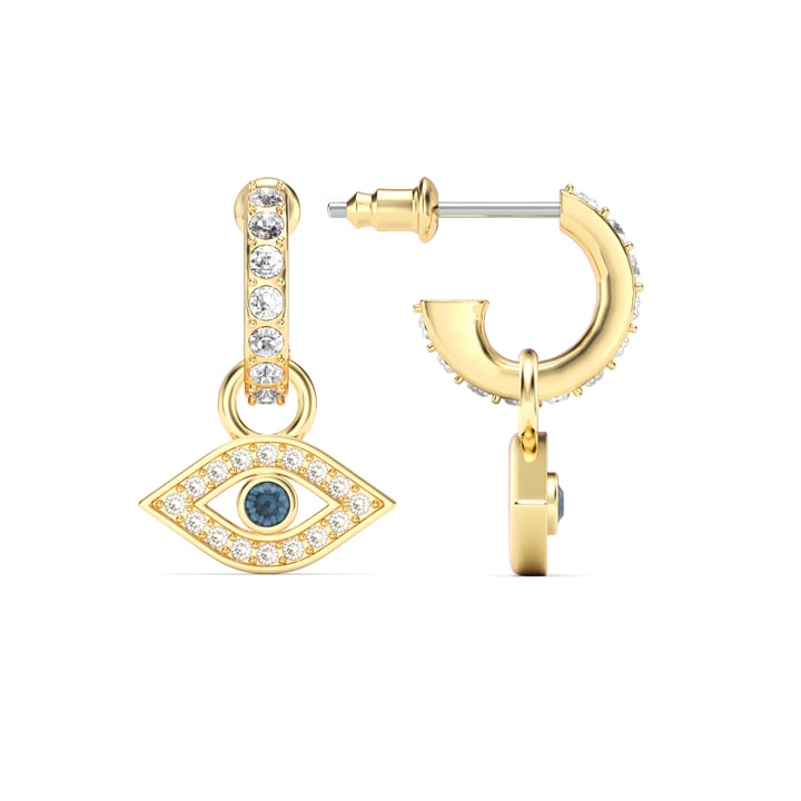 Evil Eye Hoop Earrings Montana Crystals Gold Plated
