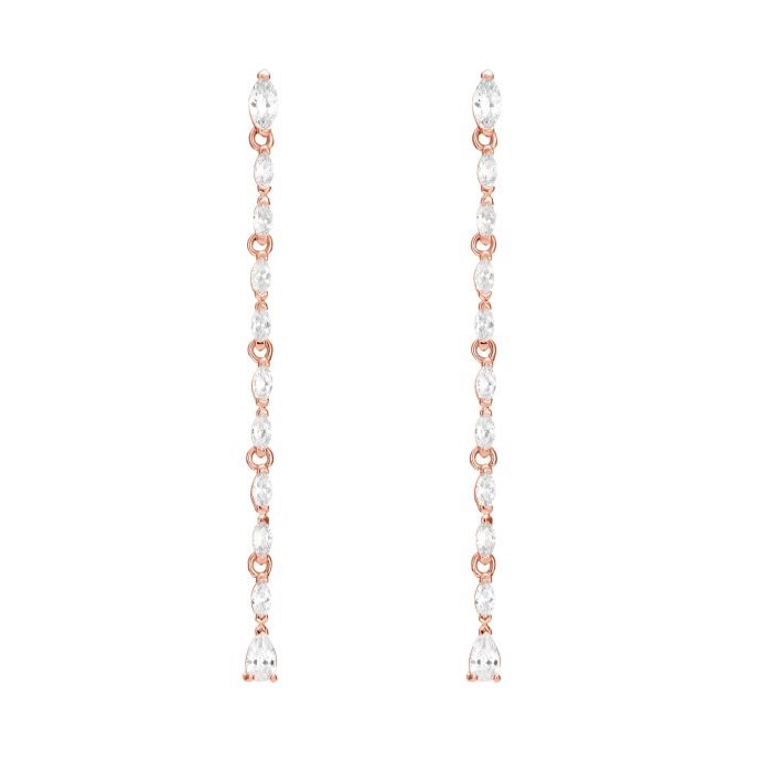 Louison Drop Earrings with Clear CZ Bridal Rose Gold Plated