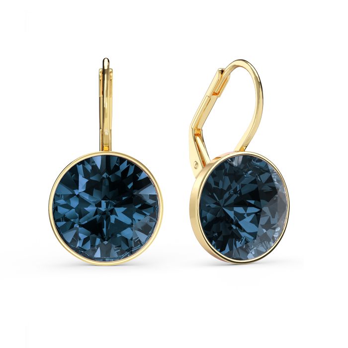Bella Earrings 6 Carat Drop Earrings Montana Crystals Gold Plated