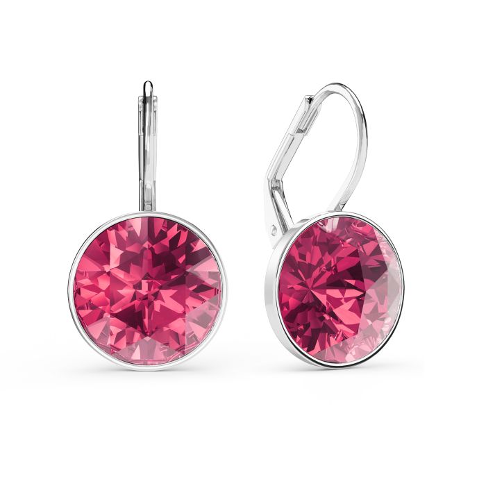 Bella Earrings 6 Carat Drop Earrings Rose Crystals Rhodium Plated