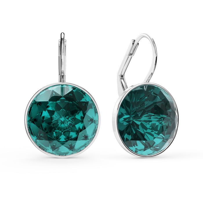 Bella Earrings 10 Carat Drop Earrings Blue Zircon Crystals Rhodium Plated