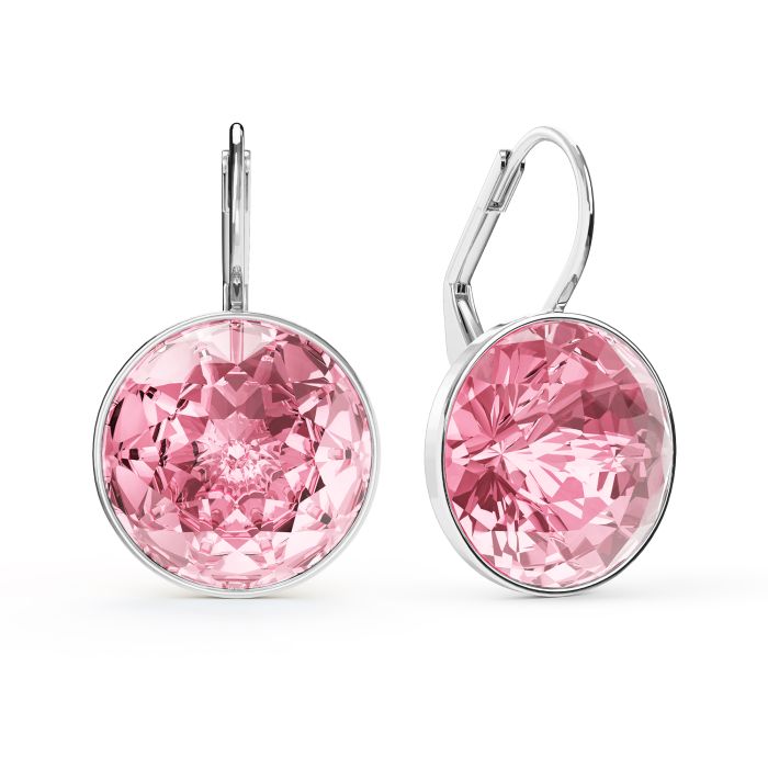 Bella Earrings 10 Carat Drop Earrings Light Rose Crystals Rhodium Plated
