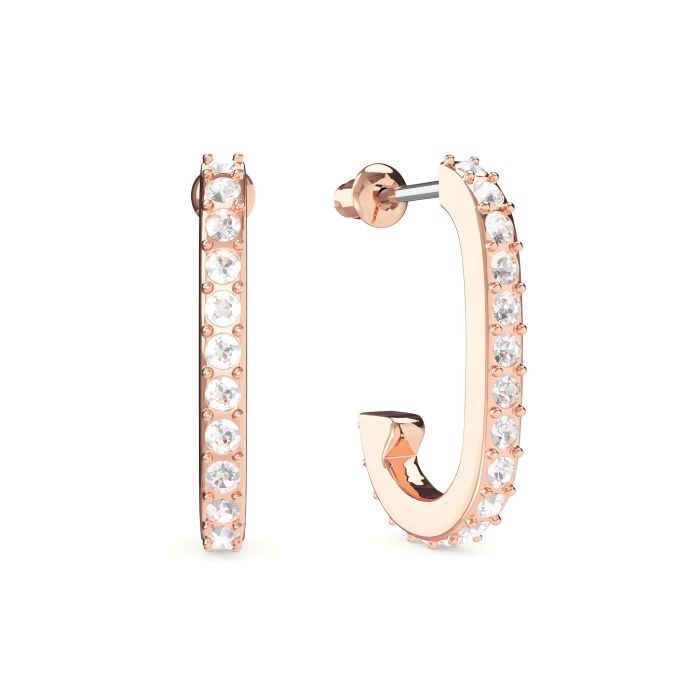 Eternity Mix Carrier Earrings 19mm Clear Rose Gold Plated
